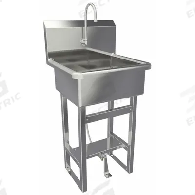 SANI-LAV Hand Sink: 46 1/2 in Overall Ht, 20 in Bowl Lg, 9 in Bowl Dp, 2 gpm Flow Rate - One-Station Freestanding Hand Sinks with Faucets