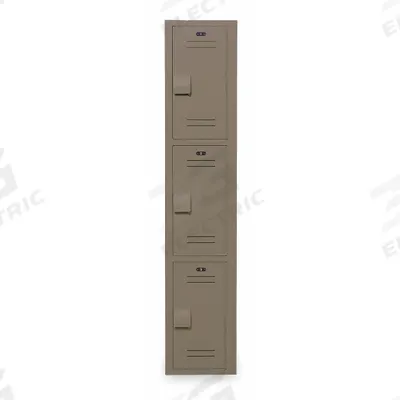 BRADLEY Wardrobe Locker: 15 in x 18 in x 72 in, Louvered, 3 Tiers, 1 Units Wide - Low-Maintenance Plastic Wardrobe Lockers