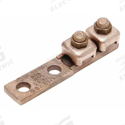 BURNDY Wire Connector: 4 AWG – 1 AWG Wire Sizes, 5/16 in Stud Size - Straight Mechanical Lugs