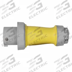 LEVITON Pin and Sleeve Plug: Yellow, 277/480V AC, Three Phase, 100 A, 4 Pole, 5 Wire, IEC Grounding (MPN M5100P7WLEV). Key specifications — Brand: LEVITON.