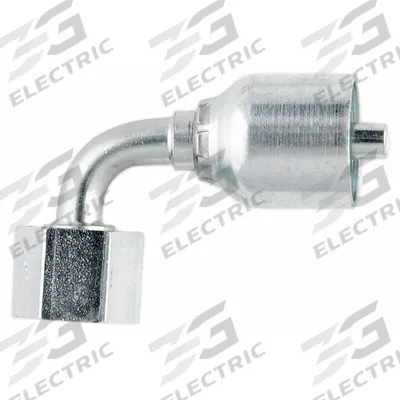 PARKER Hydraulic Crimp Fitting: Steel x Steel, 90° Elbow, -6 For Hose Dash Size - Parker Crimp Hydraulic Hose Fittings with Metric Connection