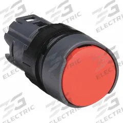 SCHNEIDER Flush Push Button: Red, 16 mm Mounting Size, Non-Metallic, Momentary (MPN ZB6AA4). Key specifications — Brand: SCHNEIDER; Action: Momentary; Series: XB6; Push Button Material Type: Non-Metallic.