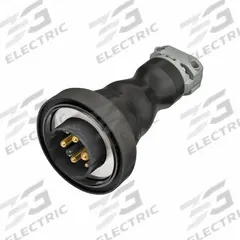 HUBBELL Pin and Sleeve Plug: Black, 250V AC/380 to 415V AC/480V AC, Three Phase, 60 A, 3 Pole (MPN HBLBA4M). Key specifications — Brand: HUBBELL.