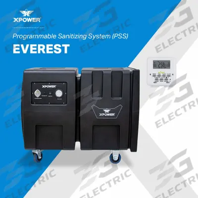 XPOWER Air Scrubber: Polyethylene, Negative Air Pressure/Particulate Filtration - Impact-Resistant Plastic Negative Air Machines