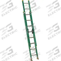 LOUISVILLE LADDER Extension Ladder: 16 ft Ladder Size, Fiberglass, 225 lb Load Capacity, 29 lb Wt (MPN FE0616). Key specifications — Color: Green; Brand: LOUISVILLE LADDER; Included Features: Mar-Resistant End Caps; Removable Fly: Fixed.