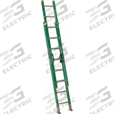 LOUISVILLE LADDER Extension Ladder: 16 ft Ladder Size, Fiberglass, 225 lb Load Capacity - Non-Conductive Fiberglass Extension Ladders