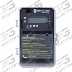 INTERMATIC Electronic Timer: 7 day, Not Astronomic, 120-277V AC, DPST/SPST, Digital (MPN ET2725CP). Key specifications — Body Material: Plastic; Indoor/Outdoor Usage: Outdoor; Astronomic Functionality: Not Astronomic; Mounting Style: Surface; Brand: INTERMATIC.
