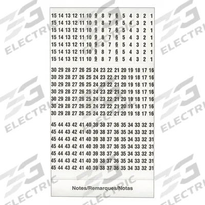 3M Wire Marker Book: 1 to 45, Black on White, 450 Labels, Vinyl Impregnated Cloth Film - Preprinted Wire Marking Label Sheets