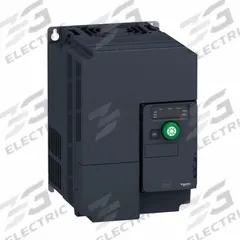 SCHNEIDER Variable Speed Drive: In Phase Three, 200-240V AC, Out Phase Three, 7 1/2 hp, IP20, Manual (MPN ATV320U55M3C412). Key specifications — Style: Compact; Color: Black/Blue/Gray; Output Phase: Three.