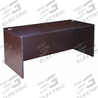 BOSS Credenza: Melamine, Mocha, 0 Pedestals, 0 Drawers, 66 in Overall Wd - Desk Shells