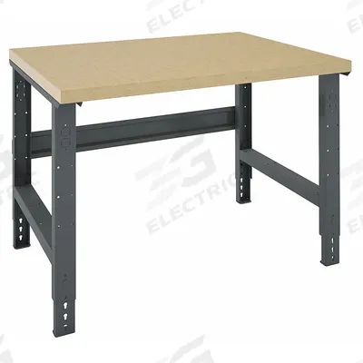 TENNSCO Workbench: Adj Ht, Butcher Block, 48 in x 36 in, 4,000 lb Overall Load Capacity - Open-Base Workstations