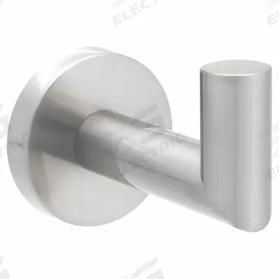TAYMOR Robe Hook: 2 in x 2 in x 2 7/8 in, Zinc, Satin - Bathroom Hooks