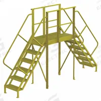 TRI-ARC Crossover Bridge: 5 ft Platform Ht, Steel, 1,000 lb Load Capacity, Perforated, 6 Steps (MPN 7CZ04). Key specifications — Brand: TRI-ARC; Color: Yellow; Tread Type: Perforated.