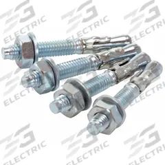 VESTIL Wedge Anchors: Hardware, 3/8 in Overall Lg, 3 in Overall Ht, Vestil, Steel, 4 PK (MPN AS-383-4PK). Key specifications — Compatible with Brand: Vestil; Material: Steel; Product Type: Sleeve Anchor Bolt; Includes: (4) Bolts; (4) Nuts; (4) Sleeves; (4) Washers.