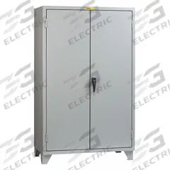 LITTLE GIANT Storage Cabinet: 48 in x 24 in x 78 in, Swing Handle & Keyed, 12 ga Panel Thick, Legs (MPN SSL2-A-2448). Key specifications — attr62698: Gray; attr62736: Welded; attr87895: Legs; attr62693: Assembled; attr62737: Stationary; attr62694: Adjustable; attr62695: Powder Coated; attr62696: Steel.