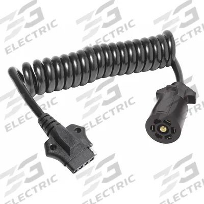 REESE Trailer Adapter With Coil Cable: 7-Way Blade, 5-Way Flat, Plastic, 72 in Overall Lg - Fleet and Vehicle Maintenance