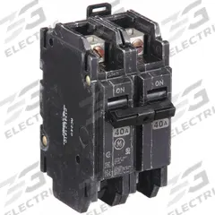 GE Miniature Circuit Breaker: THQC, 40 A, 120/240V AC, Single Phase, 10kA at 120/240V AC, Std (MPN THQC2140WL). Key specifications — Amps: 40 A; AC Voltage Rating: 120/240V AC; Phase: Single; Max. AIR Rating: 10kA at 120/240V AC; For Use With: GE Panelboards.