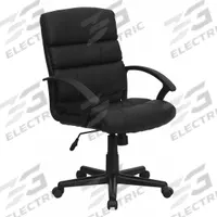 FLASH FURNITURE Office Chair: Lane, Black, Faux Leather Material, 23 1/4 in Back Ht, Tilting Back (MPN GO-1004-BK-LEA-GG). Key specifications — attr995518: Lane; attr982877: Black; attr982913: Yes; attr982865: Black; attr982870: FLASH FURNITURE; attr982901: Black.
