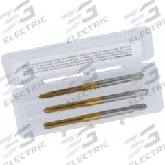 CLEVELAND Tap Kit: #4-40 UNC, H2 / 2B, 3 Flute, TiN Coated High Speed Steel (MPN C84224). Key specifications — attr1300563: One Each Taper, Plug, and Bottoming.