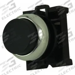 EATON Extended Push Button: Black, 22 mm Mounting Size, Metallic, Momentary (MPN M22M-DH-S). Key specifications — Brand: EATON; Action: Momentary; Series: M22; Push Button Material Type: Metallic.