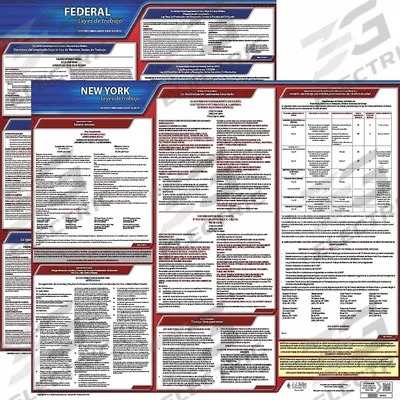 JJ KELLER Labor Law Poster: NY, Spanish, Plastic, 30 in x 24 in - State & Federal Labor Law Poster Sets