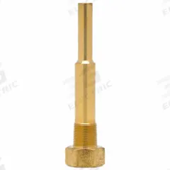 WGTC Threaded Thermowell: Brass, For 1/4 in Stem Lg, 1 1/2 in Insertion Lg, For 1/4 in Stem Dia (MPN 2SL413-PBF). Key specifications — attr1275131: 350°F/176°C; attr1275136: WGTC; attr1275129: 3170 psi at 150°F.