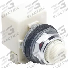 SCHNEIDER ELECTRIC Pilot Light: 30 mm Panel Mounting Size, White, LED, 9001K Series (MPN 9001KP38LWW31). Key specifications — Series: 9001K; Brand: SCHNEIDER; Includes Push-To-Test: No Push-To-Test Included.