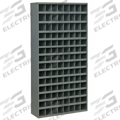 DURHAM MFG Pigeonhole Bin Unit: 34 in x 12 in x 66 in, 112 Compartments, Gray, Steel - Lipped Fixed-Size Compartmented Shelving
