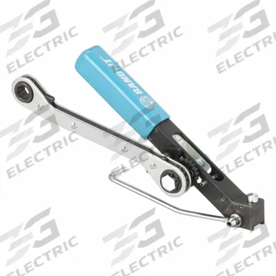 BAND-IT Cable Tie Tensioning Tool: 0.375 in Min. Strapping Wd - Manual Combination Tools for Stainless Steel Strapping