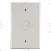 HUBBELL Wall Plate: Blank, 1 Gang, Almond, Std Size (MPN P13LA). Key specifications — Brand: HUBBELL; Material: Polycarbonate.