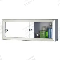 KETCHAM Cosmetic Box: Rectangular, Glass, 8 3/4 in Overall Ht, 30 in Overall Wd, 4 1/4 in Overall Dp (MPN 3008M). Key specifications — Brand: KETCHAM; Frame Material: Stainless Steel; Frame Finish: Bright Annealed; Frame Color: Silver.