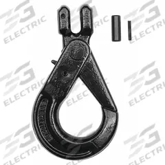 DAYTON Slip Hook: 7,100 lb Working Load Limit, 80 Hook Grade, Steel, 3/8 in Material Thick, Clevis (MPN 5WRT8). Key specifications — Color: Black; Brand: DAYTON; Visual Indicator Markings: None.