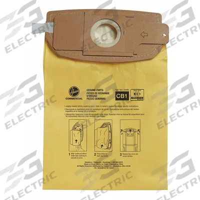 HOOVER COMMERCIAL Vacuum Bag: Hoover Commercial, CH34006/CH93406, Dry, Paper, Std - Backpack Vacuum Bags