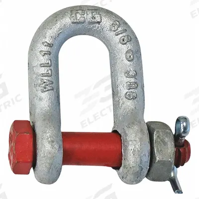 CROSBY D-Shackle: Chain Shackle, 1,500 lb Working Load Limit, 17/32 in Wd Between Eyes - Chain Shackles for Lifting