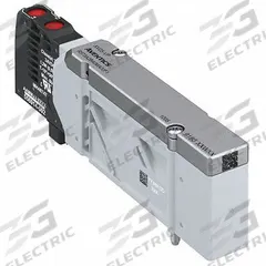 AVENTICS Directional Control Valve: 24V DC, Four-Way / Three-Position, Double Solenoid Actuator Type (MPN R573A2B70MA00F1). Key specifications — attr1326564: R573A2B70MA00F1; attr1326714: 24V DC; attr1326685: Solenoid Coil Included; attr1326706: Solenoid Air Control Valve; attr1326666: Double Solenoid; attr1326670: Exhaust.