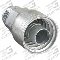 AEROQUIP Hydraulic Crimp Fitting: Steel x Steel, Straight, -12 For Hose Dash Size, Male x Genderless (MPN 1AA12MJ12). Key specifications — Fitting Gender: Male x Genderless; Fitting Connection Type: JIC x Crimp; Thread Size: 1-1/16"-12; For Hose Dash Size: -12; Brand: AEROQUIP.
