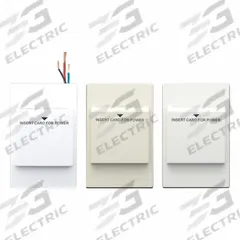 LEVITON Wall Switch: Key Card Switch, Single Pole, Maintained, Ivory/Light Almond/White, 24V AC/DC (MPN HKSWP-LX). Key specifications — Illuminated: Yes; Voltage Rating: 24V AC/DC.