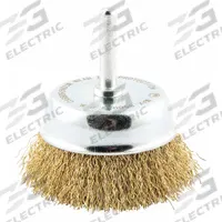 APPROVED VENDOR Cup Brush: Crimped Brass, 2 3/4 in Brush Dia, 1/4 in Shank, 0.014 in Fill Dia (MPN 66254442996). Key specifications — attr976274: APPROVED VENDOR.