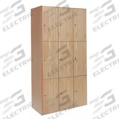 HALLOWELL Wardrobe Locker: 45 in x 18 in x 72 in, Solid, 3 Tiers, 3 Units Wide, Keyed, Light Wood (MPN UW3582-3A-W-RO). Key specifications — attr63993: HALLOWELL; attr64355: Light Wood; attr65028: Solid; attr145898: Plywood; attr64351: Assembled; attr78058: Yes.