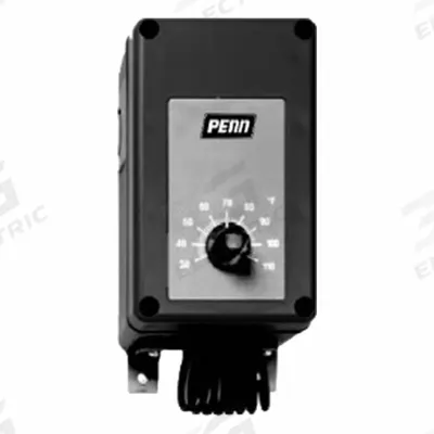 JOHNSON CONTROLS Temperature Control 30/110F 1/43C: Heat or Cool, Plastic, 30° to 110°F - Weatherproof Two-Stage Controls