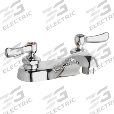 CHICAGO FAUCETS Low Arc Bathroom Faucet: 802, Cast Brass, Polished Chrome Finish - Centerset Handle Bathroom Faucets