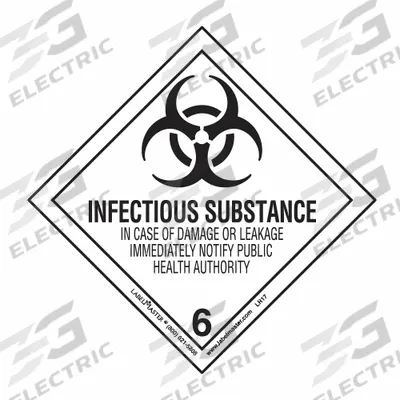 LABELMASTER Container Label: 3 15/16 in x 3 15/16 in, 3 15/16 in Label Ht - Class 6: Toxic, Poison Inhalation & Infectious Substances