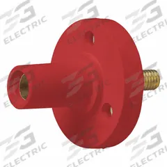 Single Pole Receptacle: Red, Straight Taper Nose Mating, Threaded Stud Termination, 600V AC/600V DC (MPN 15R22-UR). Key specifications — Series: 15; Receptacle Gender: Female; Brand: LEVITON.