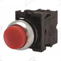 EATON Extended Push Button: Red, 22 mm Mounting Size, Non-Metallic, Maintained (MPN M22-DRLH-R). Key specifications — Brand: EATON; Action: Maintained; Series: M22; Push Button Material Type: Non-Metallic.
