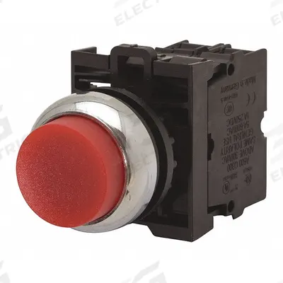 EATON Extended Push Button: Red, 22 mm Mounting Size, Non-Metallic - Illuminated Extended-Length Push-Button Operators