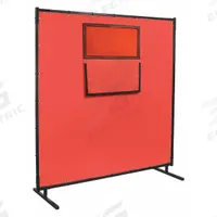 STEINER Welding Screen with Window: Acrylic-Coated Fiberglass, 6 ft Ht, 8 ft Wd, Red, 1 in Frame (MPN 584HD-338F-6X8). Key specifications — Brand: STEINER; Screen Material Type: Acrylic-Coated Fiberglass.
