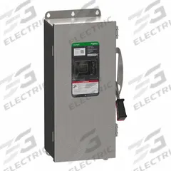 SCHNEIDER Safety Switch: Fusible, 100 A, Three Phase, 240V AC, 304 Stainless Steel, Indoor/Outdoor (MPN VH323DSGL). Key specifications — Brand: SCHNEIDER.