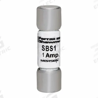 MERSEN Fuse: SBS Series, Midget, Fast-Acting, 1 A, 600 V AC, 13/32 in x 1 3/8 in - Fast-Acting Cylindrical Fuses