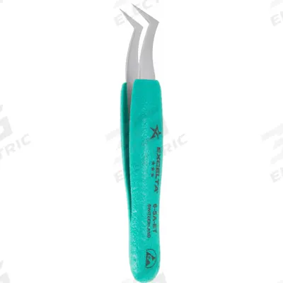 EXCELTA Tweezers: Flat, Bent Tip - Wafer-Handling Tweezers