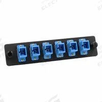 FIBERTRONICS Fiber Optic Adapter Plate: Single Mode, OS2, 6 Fiber Ports, SC, UPC, Simplex, Blue, LGX (MPN LGX-SCSX-6B). Key specifications — Brand: FIBERTRONICS; Connector Type: SC; Port Configuration: Simplex; Color: Blue; Contact Type Finish: UPC.